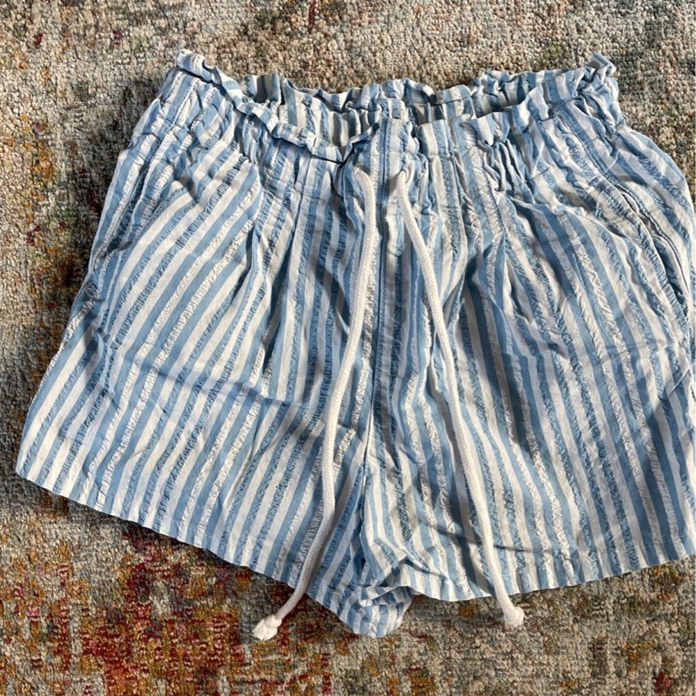Wild Fable High Waist Blue and White Striped Shorts